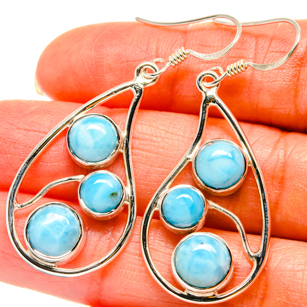 Larimar Earrings handcrafted by Anasilvercos - EARR425323