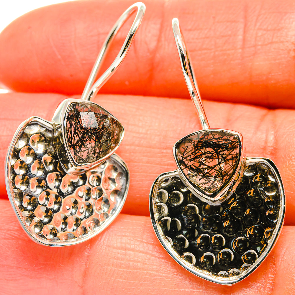 Tourmalinated Quartz Earrings handcrafted by Anasilvercos - EARR425327