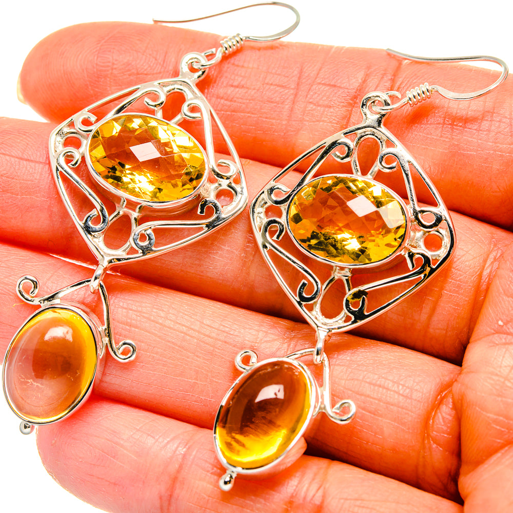 Citrine Earrings handcrafted by Anasilvercos - EARR425338