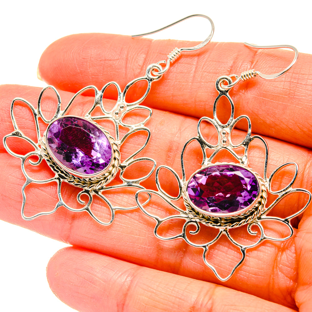 Amethyst Earrings handcrafted by Anasilvercos - EARR425343
