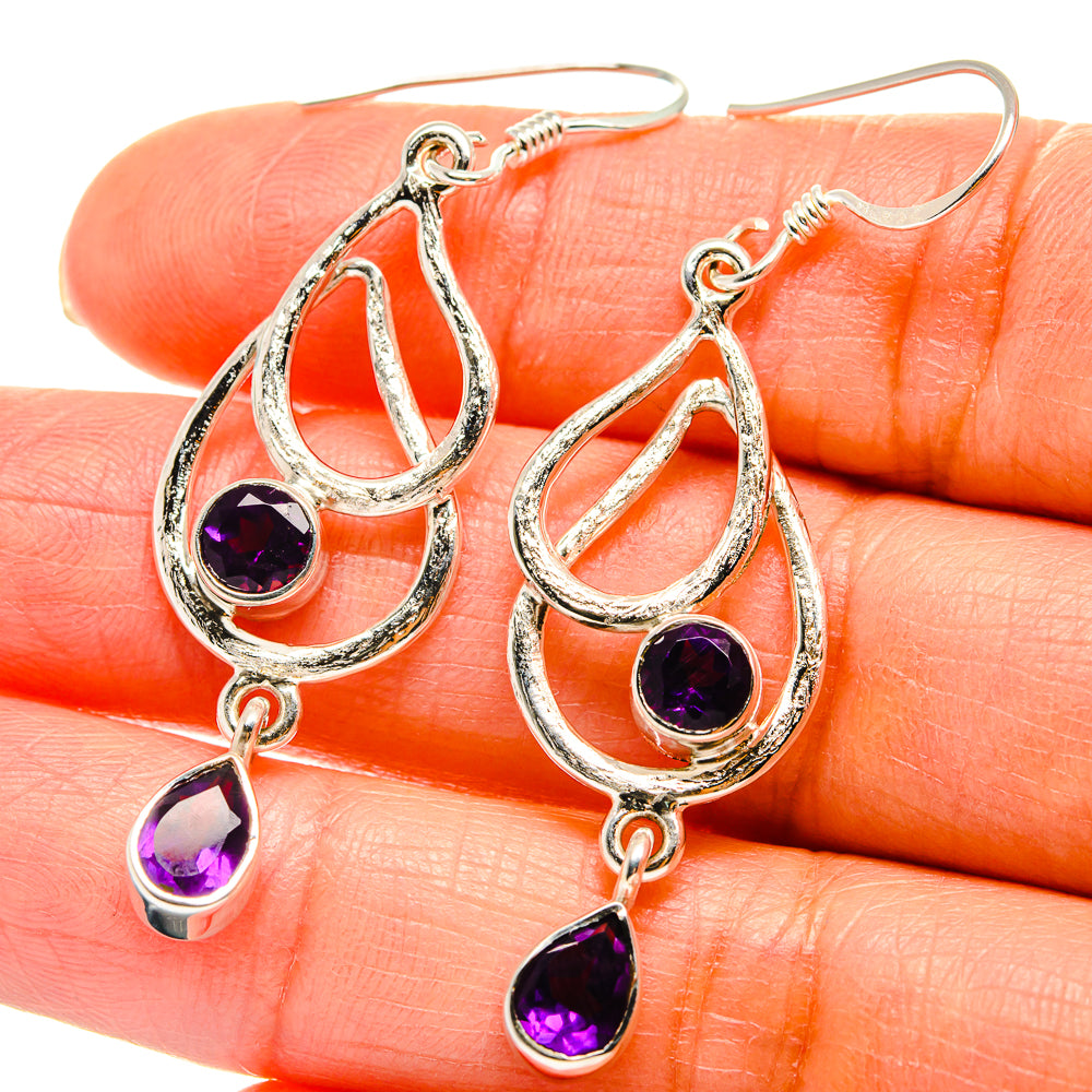 Amethyst Earrings handcrafted by Anasilvercos - EARR425346