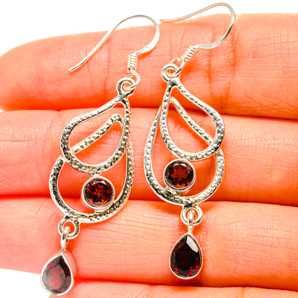 Garnet Earrings handcrafted by Anasilvercos - EARR425351