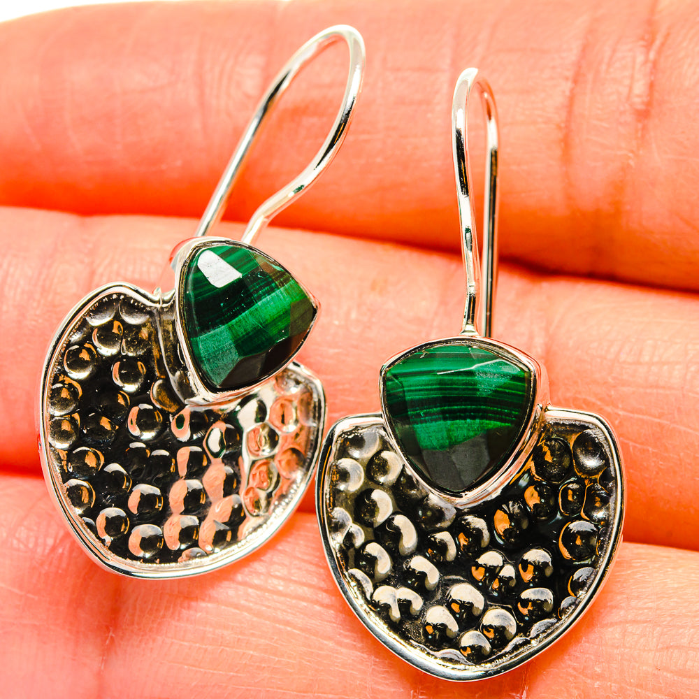 Malachite Earrings handcrafted by Anasilvercos - EARR425364