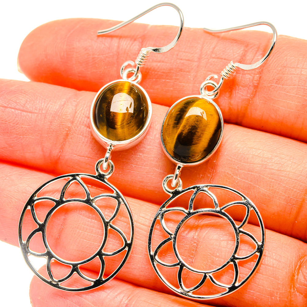 Tiger Eye Earrings handcrafted by Anasilvercos - EARR425368
