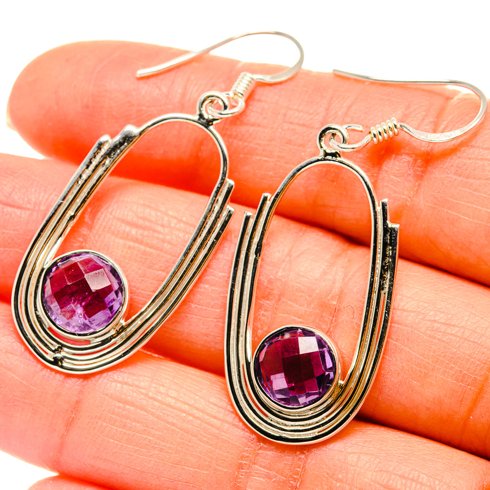 Amethyst Earrings handcrafted by Anasilvercos - EARR425370