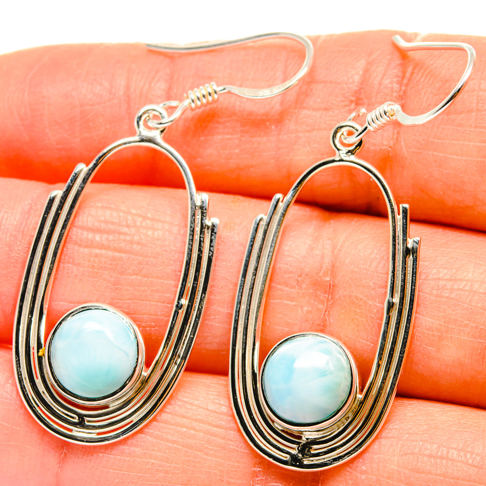 Larimar Earrings handcrafted by Anasilvercos - EARR425371