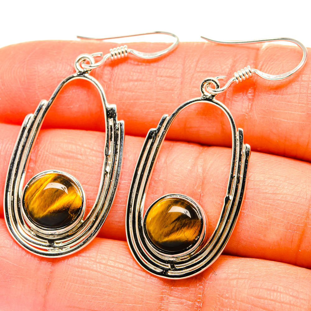 Tiger Eye Earrings handcrafted by Anasilvercos - EARR425373