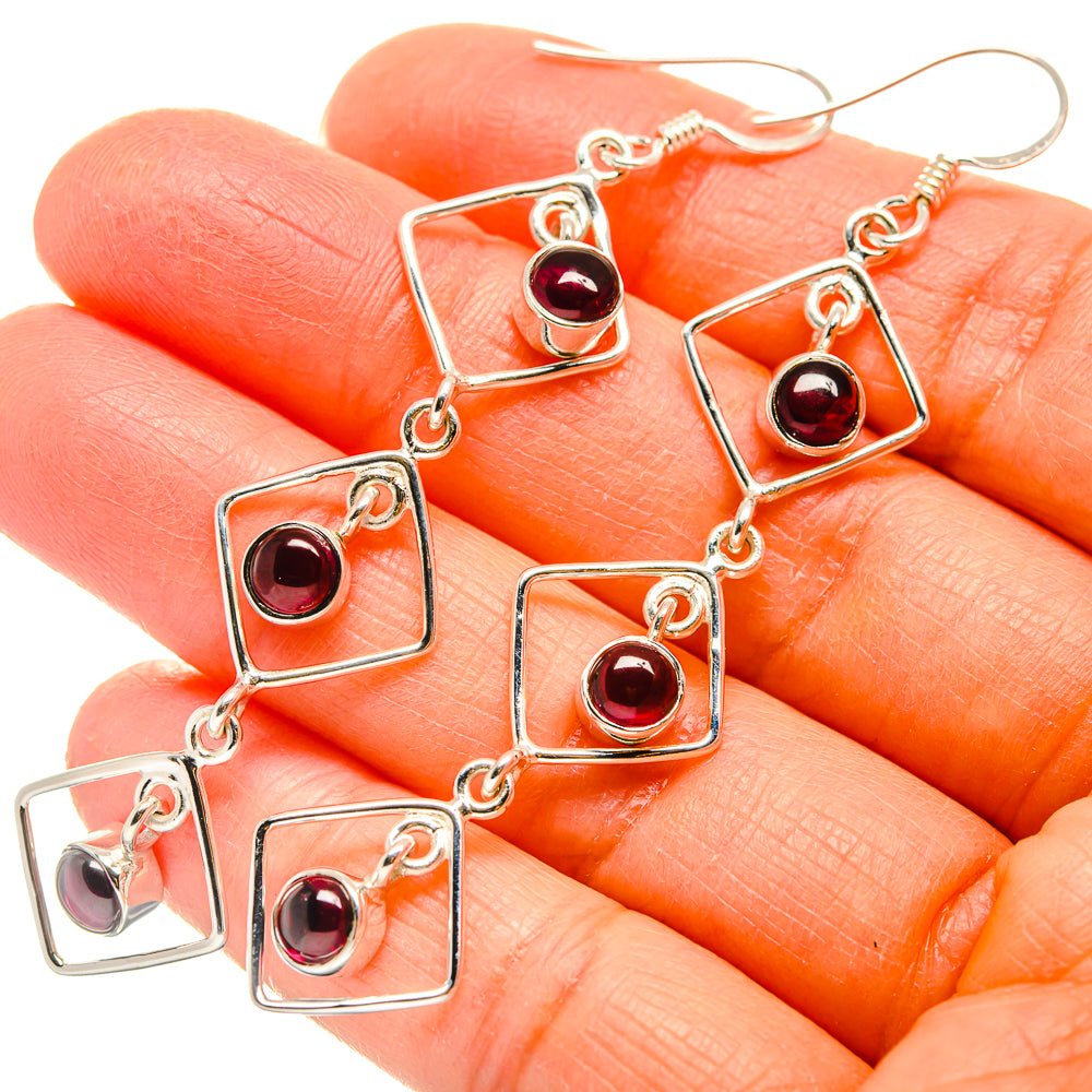 Garnet Earrings handcrafted by Anasilvercos - EARR425375