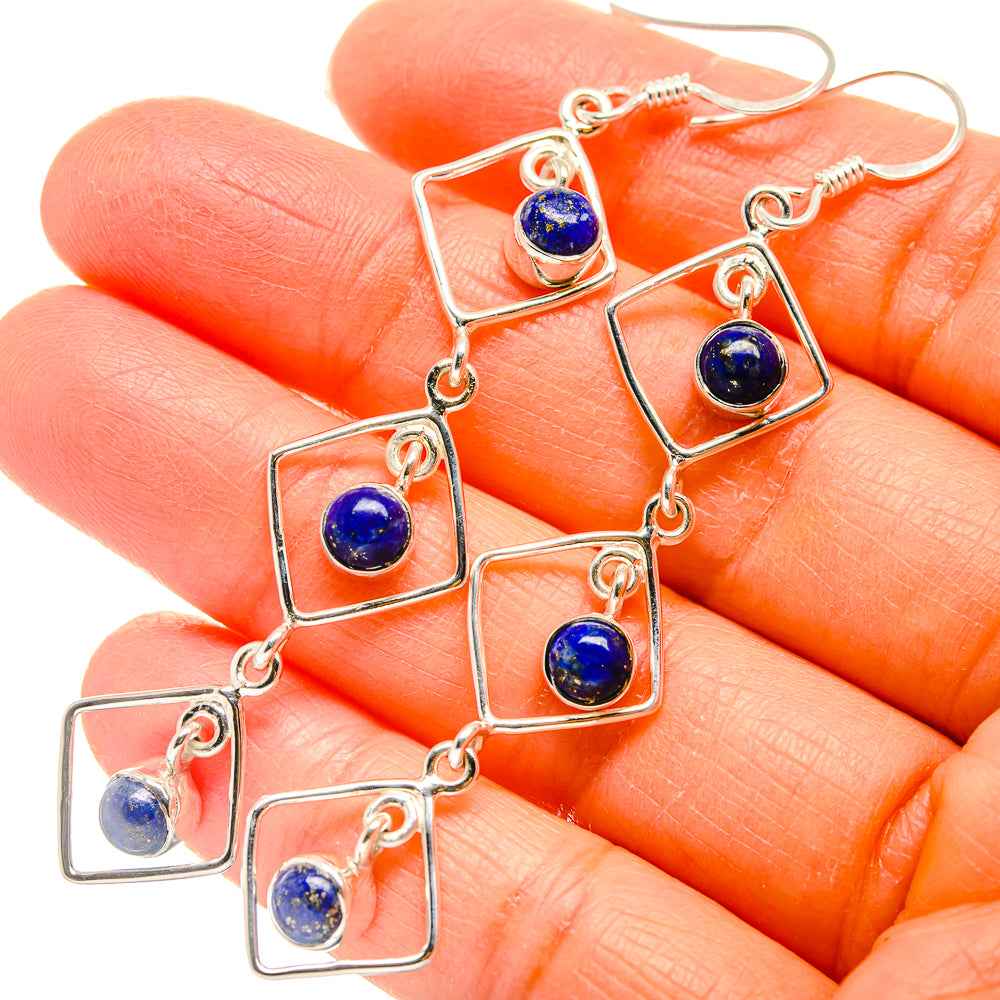 Lapis Lazuli Earrings handcrafted by Anasilvercos - EARR425376