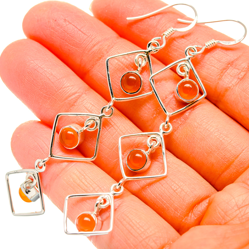 Carnelian Earrings handcrafted by Anasilvercos - EARR425377