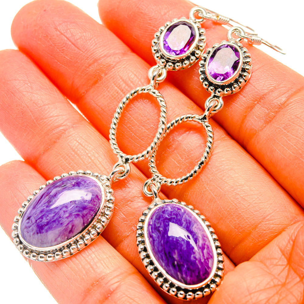 Charoite Earrings handcrafted by Anasilvercos - EARR425379