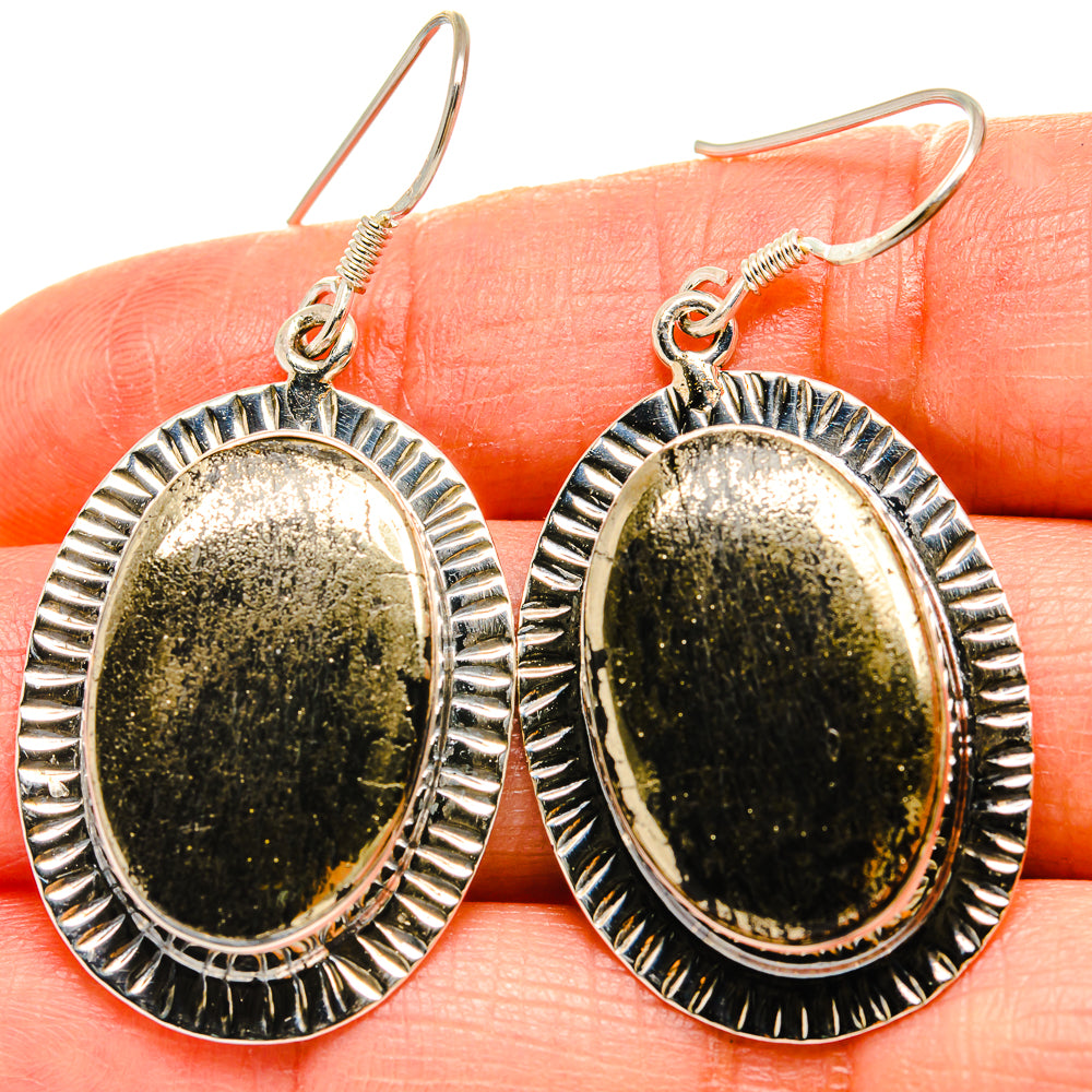 Pyrite Agate Earrings handcrafted by Anasilvercos - EARR425388