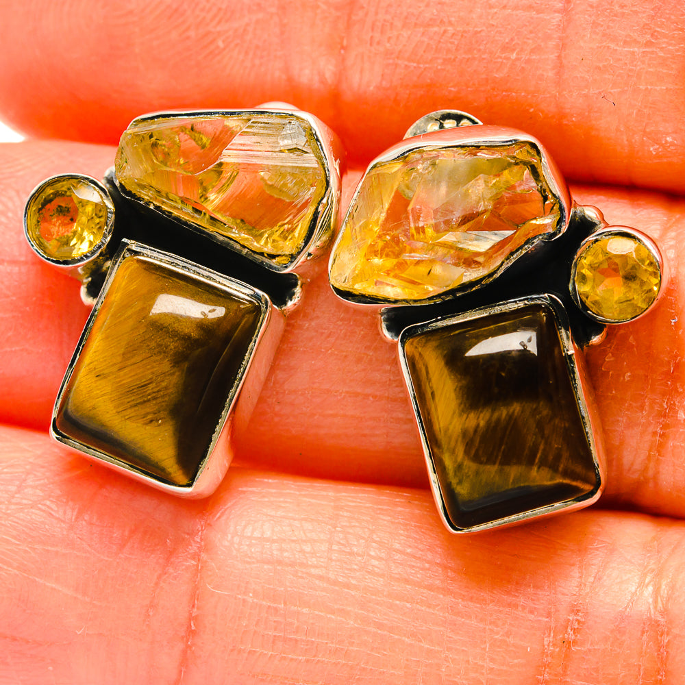 Tiger Eye Earrings handcrafted by Anasilvercos - EARR425403