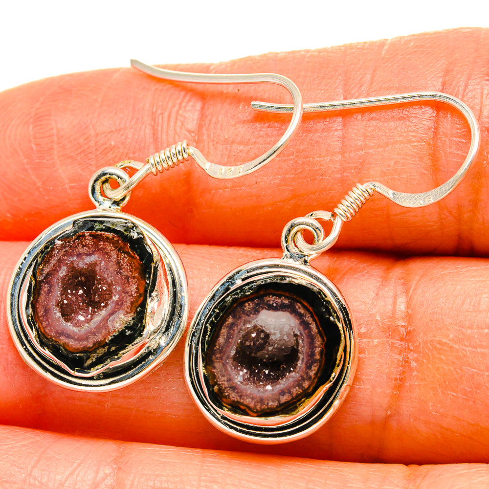 Coconut Geode Druzy Earrings handcrafted by Anasilvercos - EARR425417