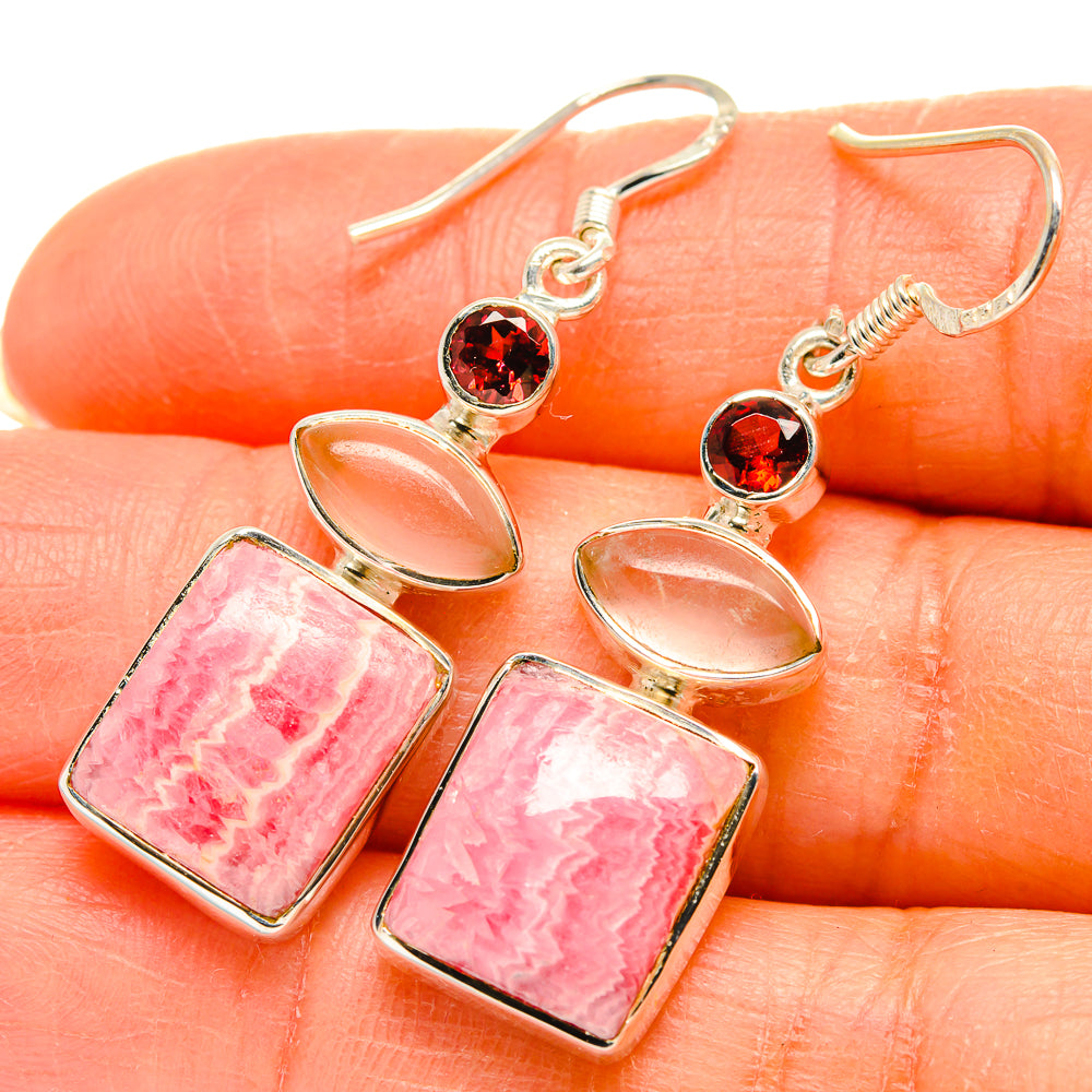 Rhodochrosite Earrings handcrafted by Anasilvercos - EARR425420