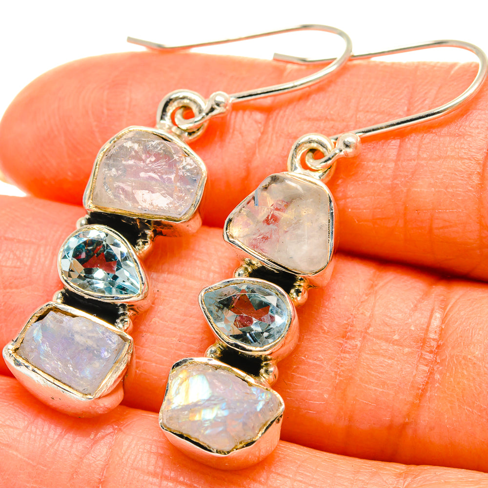 Rainbow Moonstone Earrings handcrafted by Anasilvercos - EARR425423