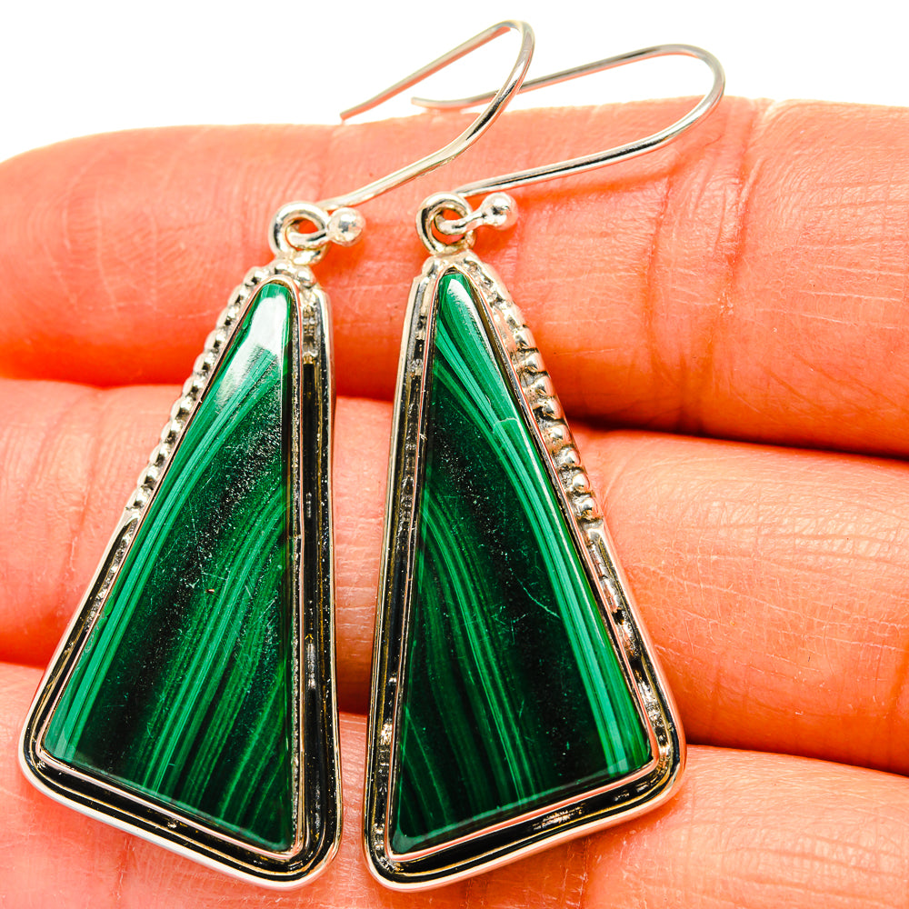 Malachite Earrings handcrafted by Anasilvercos - EARR425429