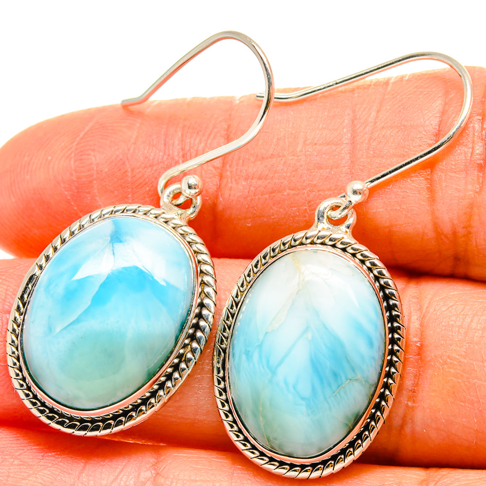 Larimar Earrings handcrafted by Anasilvercos - EARR425439