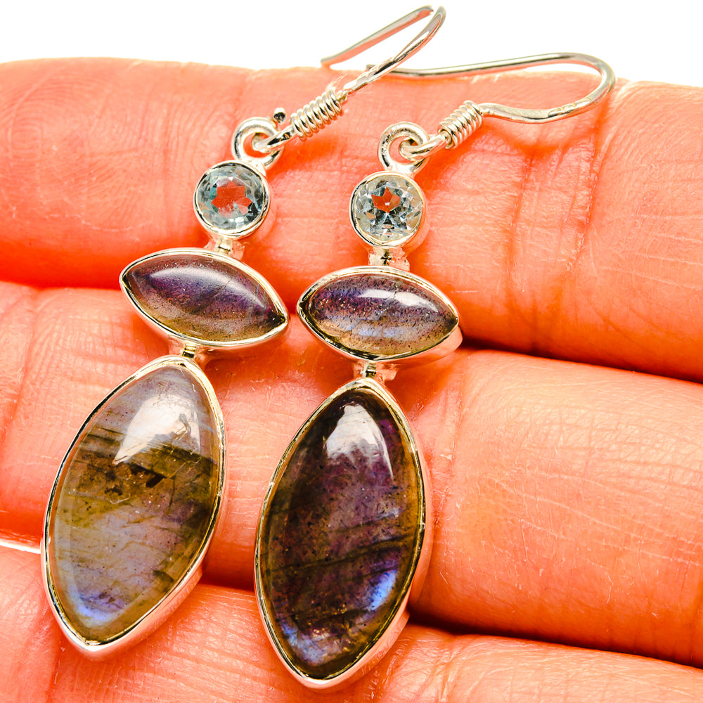 Labradorite, Blue Topaz Earrings handcrafted by Anasilvercos - EARR425447