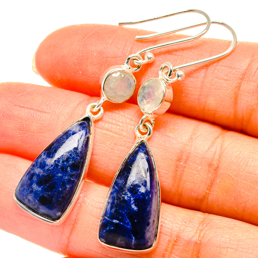 Sodalite, Rainbow Moonstone Earrings handcrafted by Anasilvercos - EARR425450