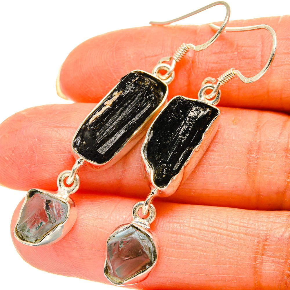 Tektite, Aquamarine Earrings handcrafted by Anasilvercos - EARR425460