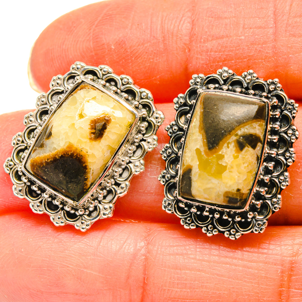 Septarian Nodule Earrings handcrafted by Anasilvercos - EARR425461