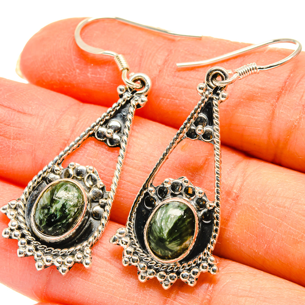 Seraphinite Earrings handcrafted by Anasilvercos - EARR425481