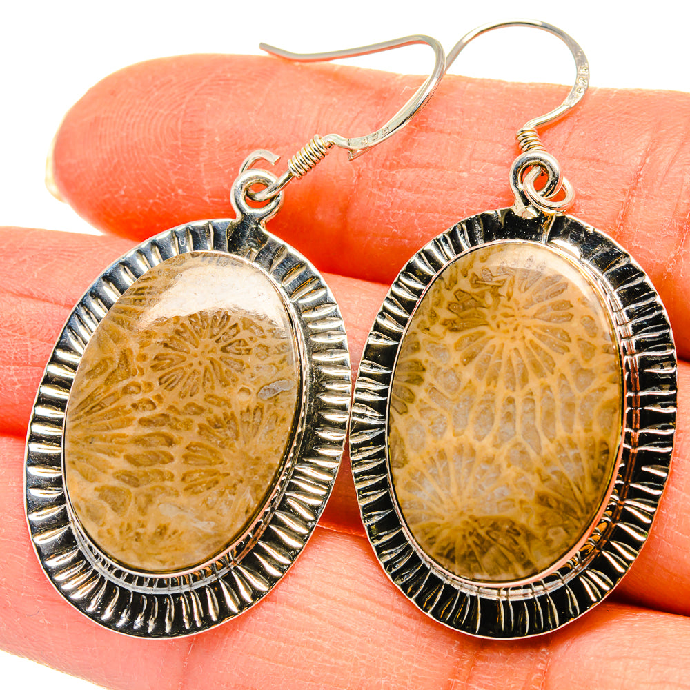 Fossil Coral Earrings handcrafted by Anasilvercos - EARR425482
