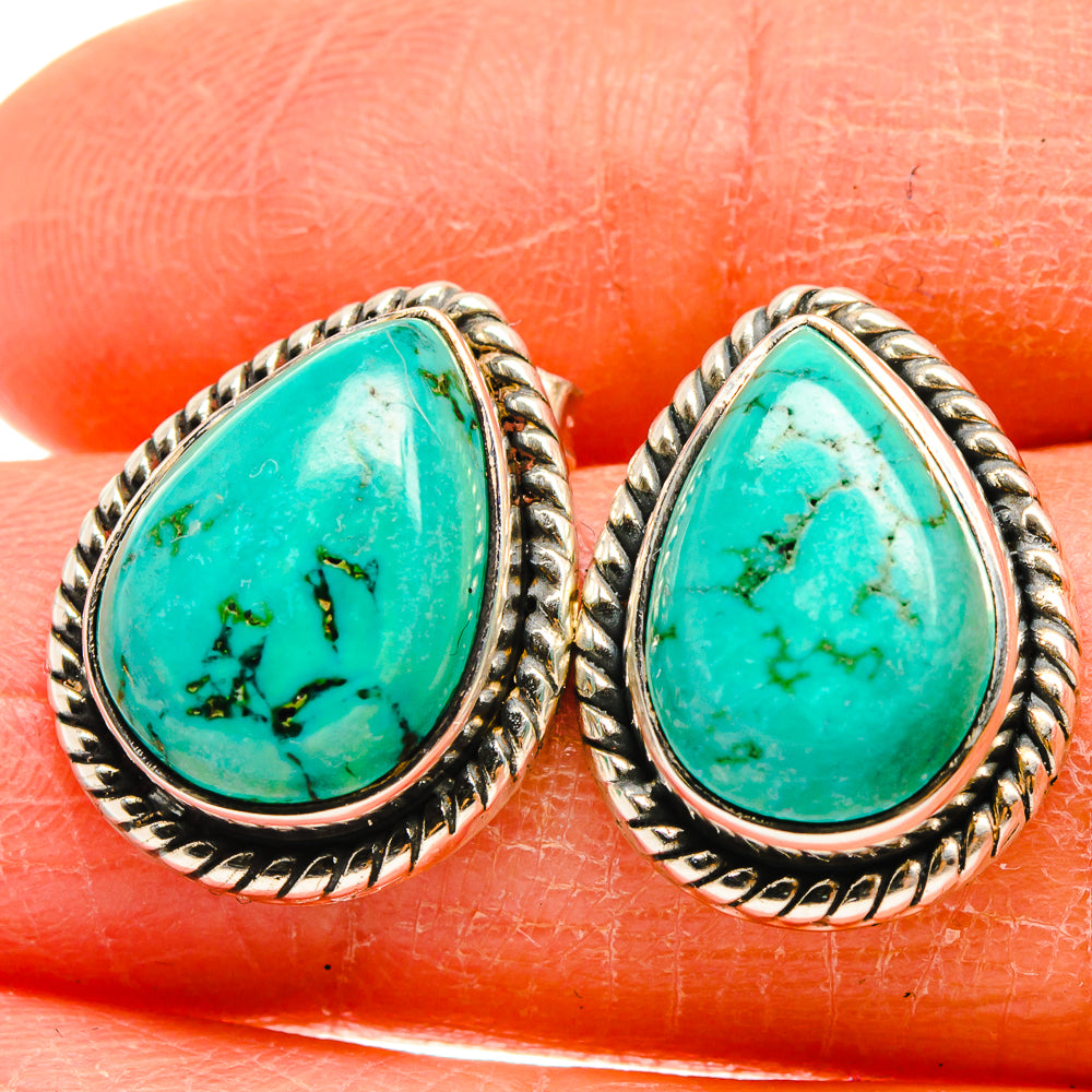 Tibetan Turquoise Earrings handcrafted by Anasilvercos - EARR425491