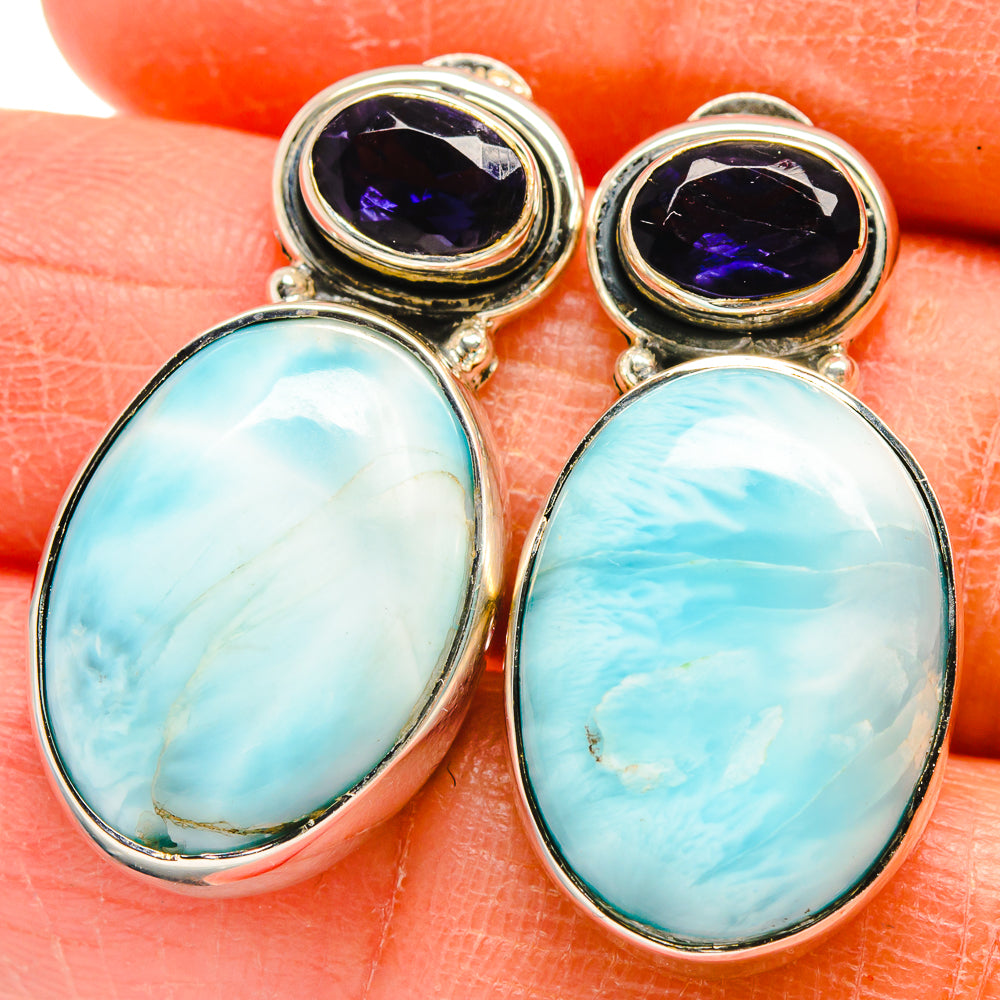 Larimar Earrings handcrafted by Anasilvercos - EARR425494