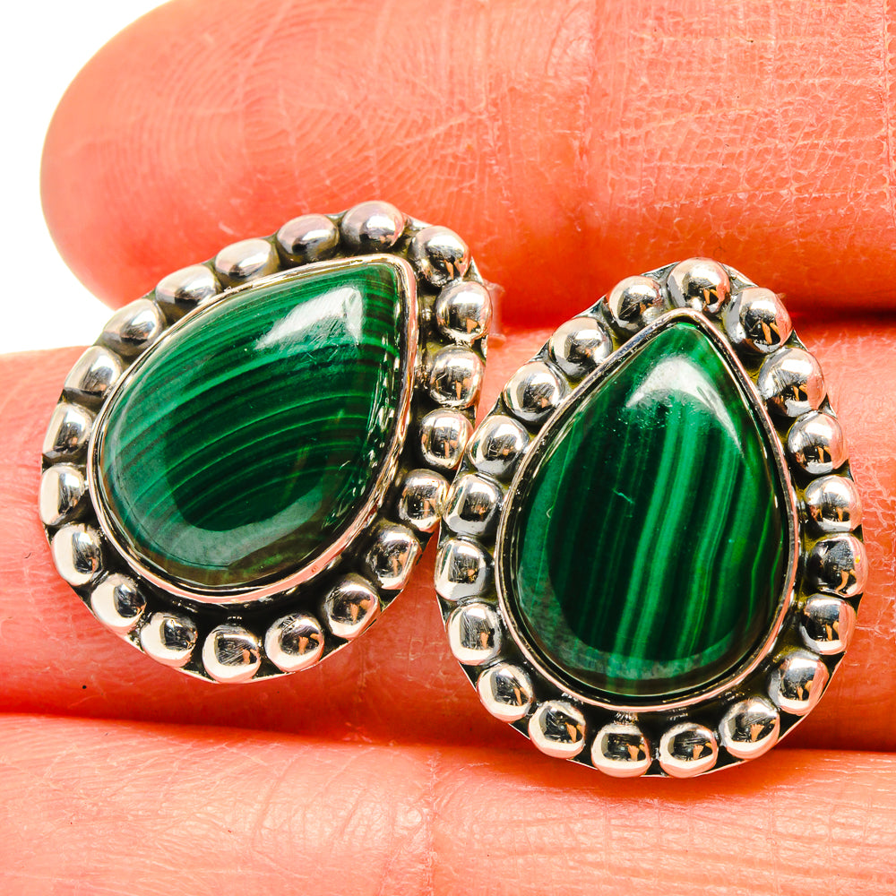 Malachite Earrings handcrafted by Anasilvercos - EARR425526
