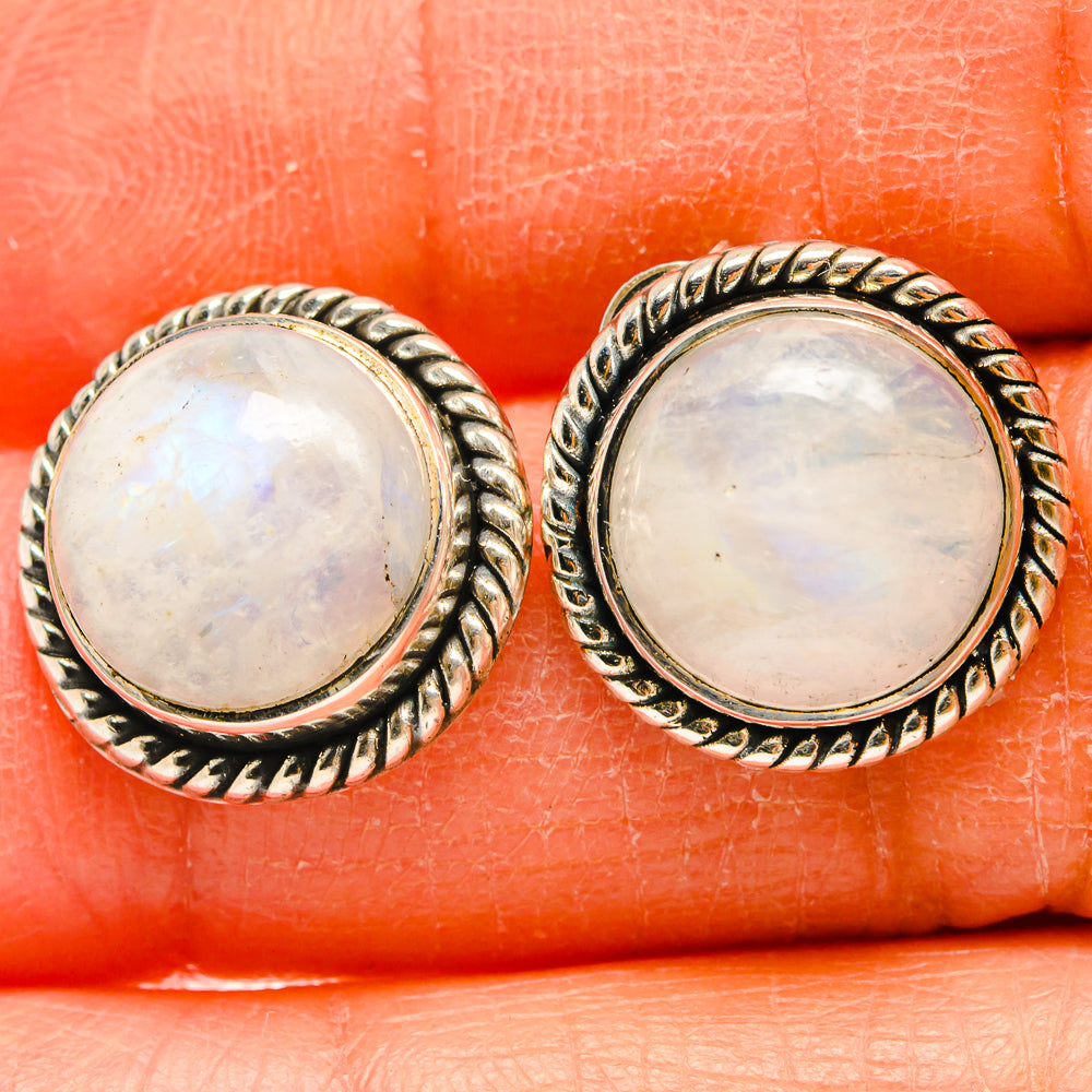 Rainbow Moonstone Earrings handcrafted by Anasilvercos - EARR425541