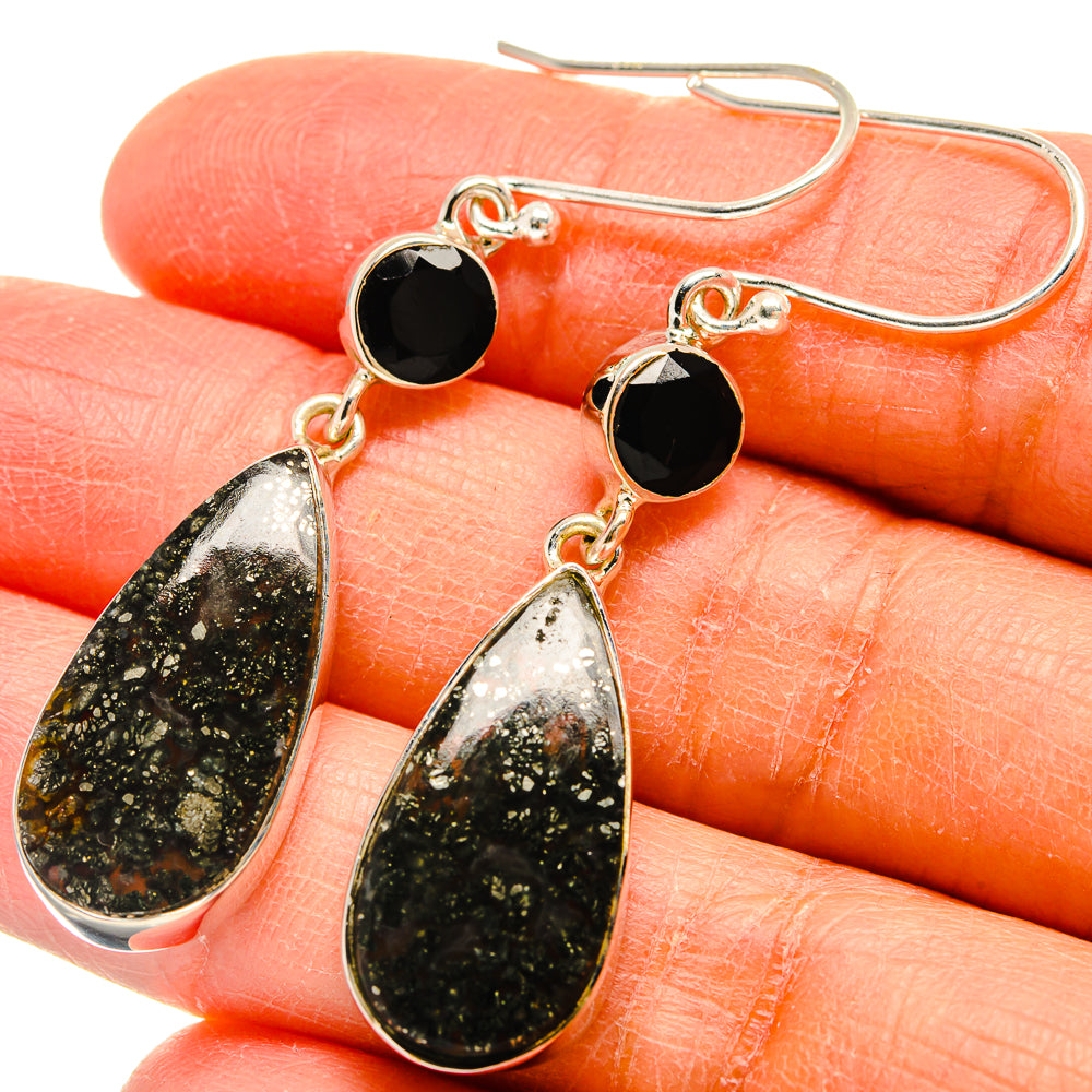 Pyrite Agate Earrings handcrafted by Anasilvercos - EARR425547