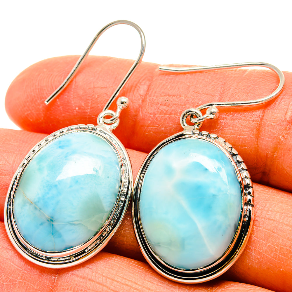 Larimar Earrings handcrafted by Anasilvercos - EARR425553