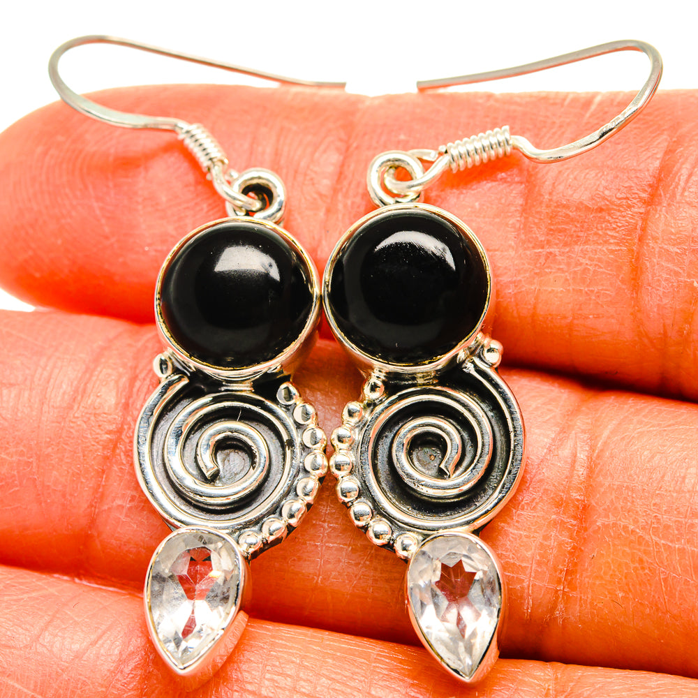 Black Onyx Earrings handcrafted by Anasilvercos - EARR425566