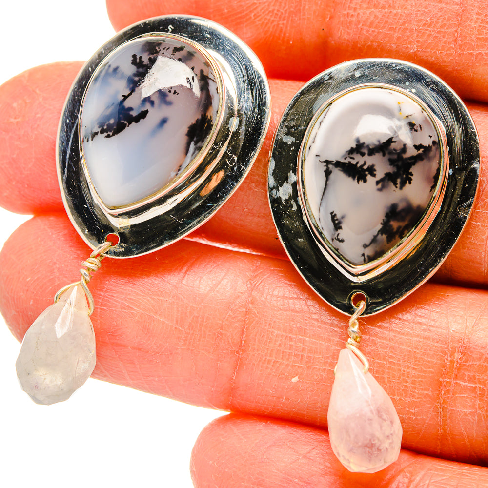 Dendritic Opal Earrings handcrafted by Anasilvercos - EARR425570