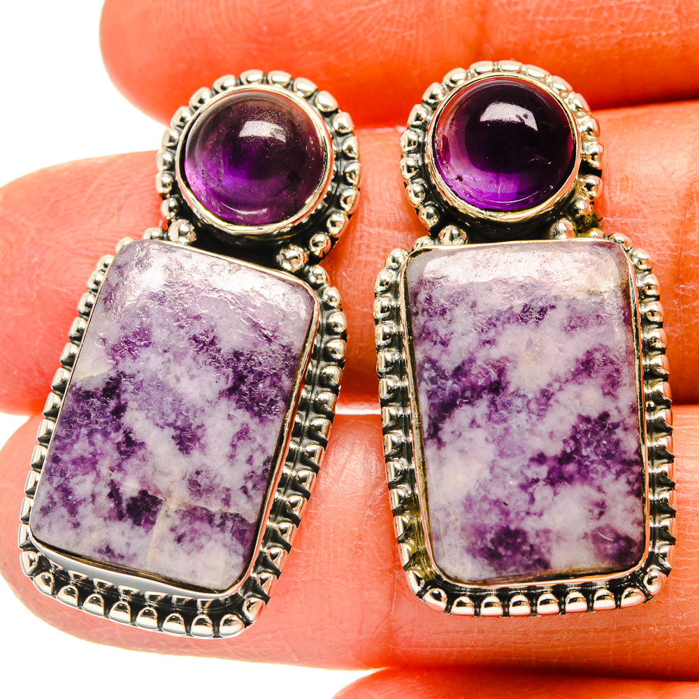 Lepidolite Earrings handcrafted by Anasilvercos - EARR425579