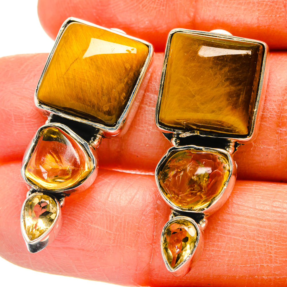 Tiger Eye Earrings handcrafted by Anasilvercos - EARR425584