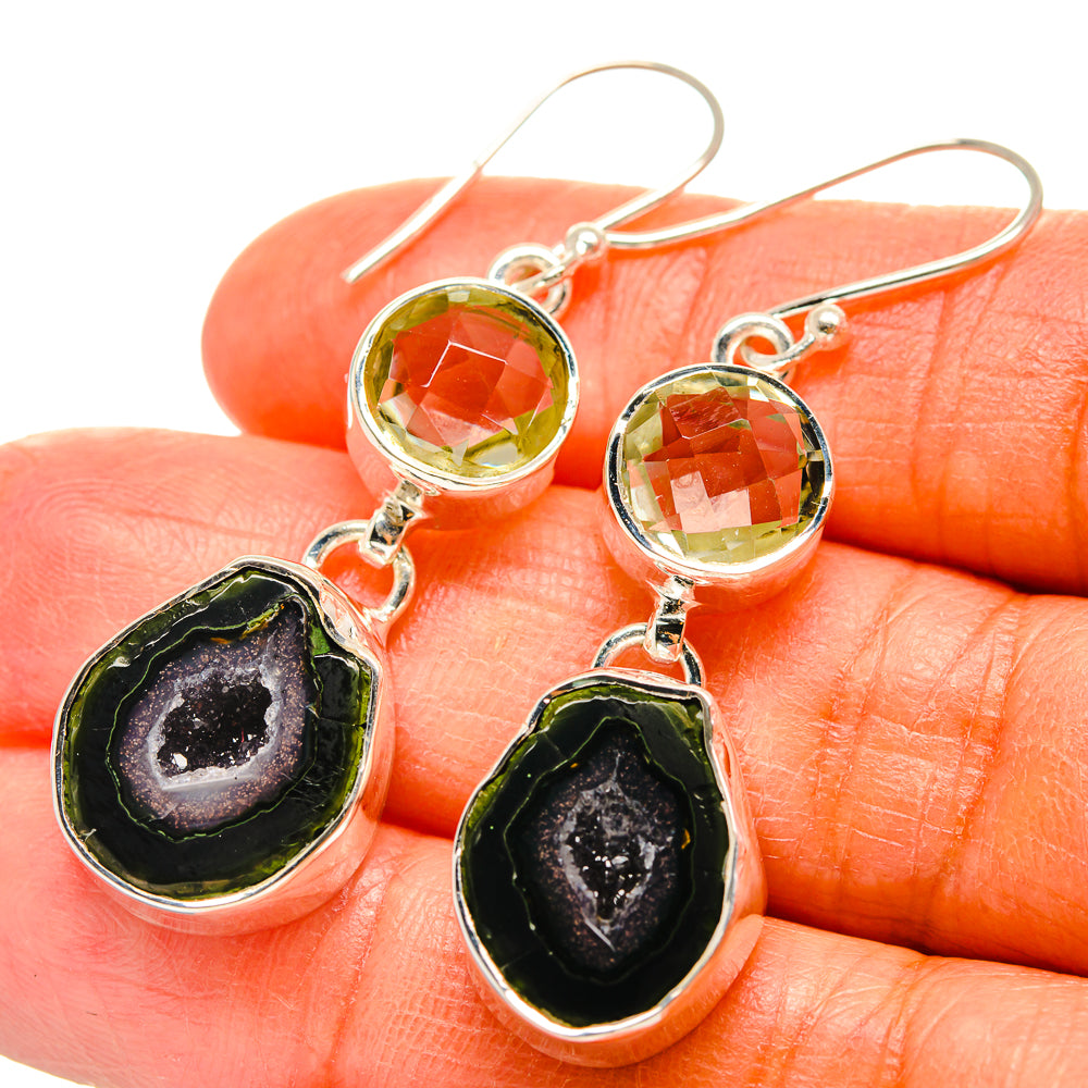 Coconut Geode Druzy Earrings handcrafted by Anasilvercos - EARR425588