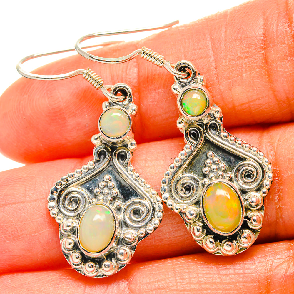 Ethiopian Opal Earrings handcrafted by Anasilvercos - EARR425625