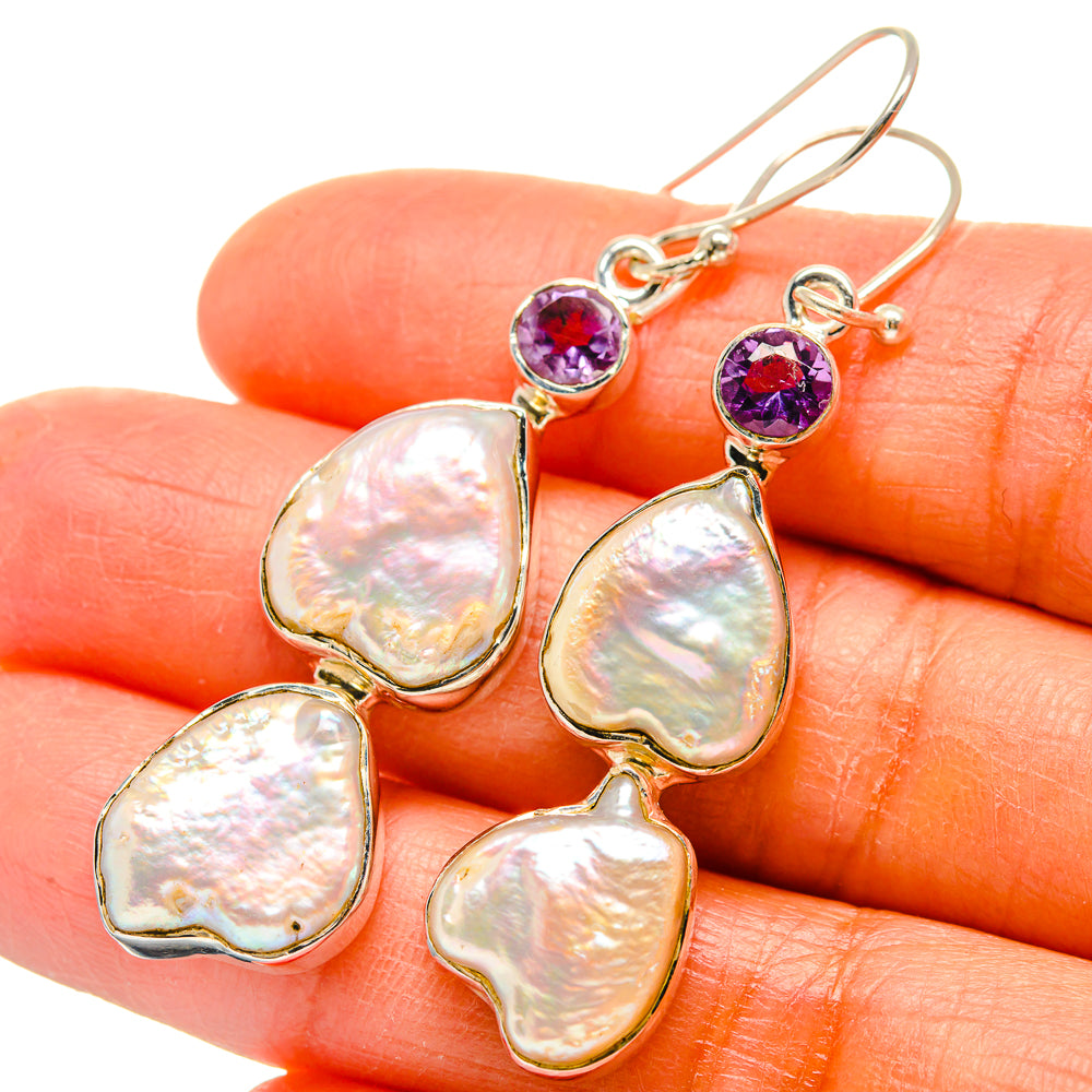 Mother Of Pearl Earrings handcrafted by Anasilvercos - EARR425630