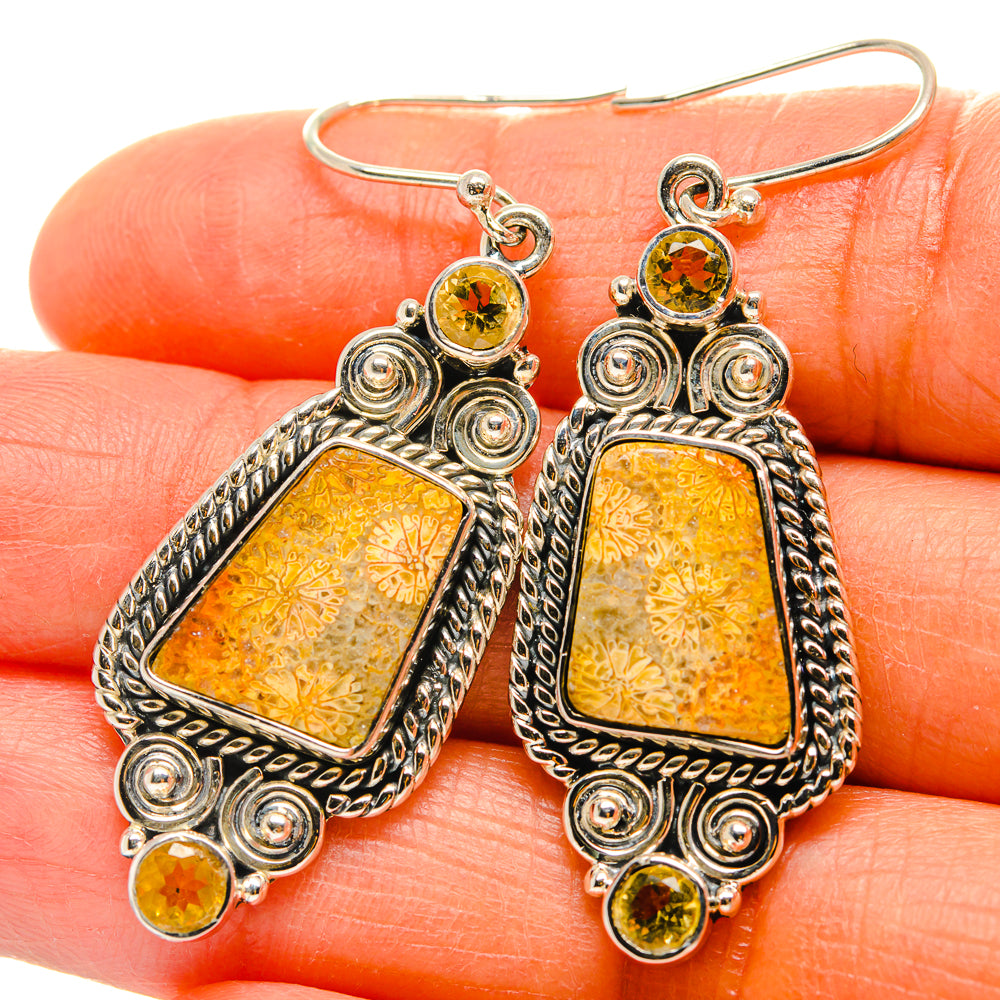 Fossil Coral Earrings handcrafted by Anasilvercos - EARR425631