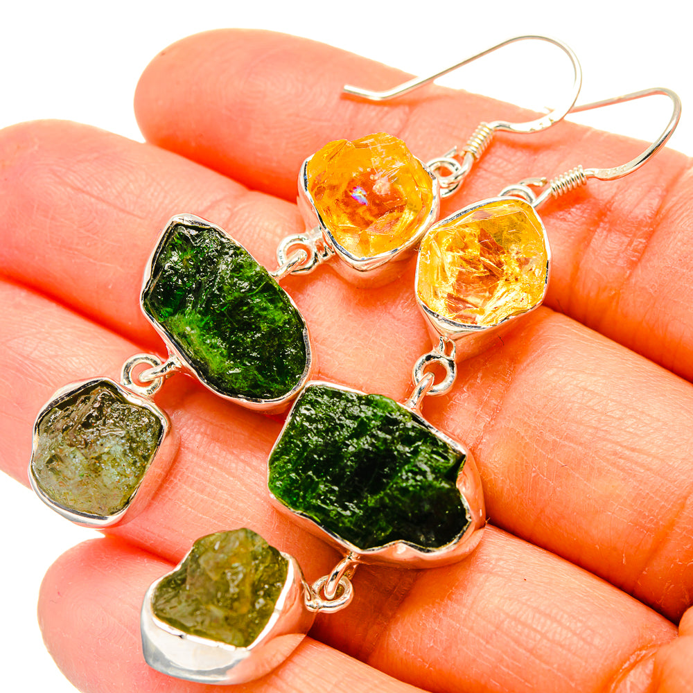 Chrome Diopside Earrings handcrafted by Anasilvercos - EARR425635
