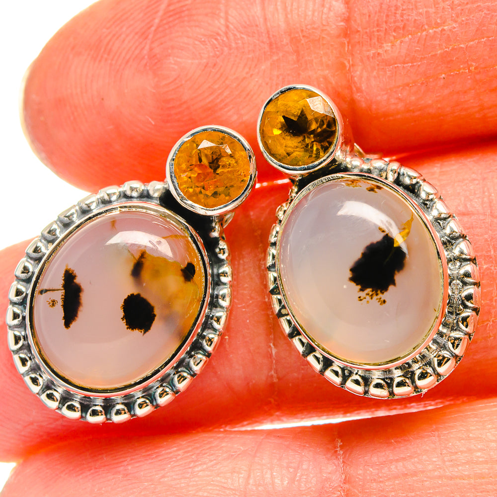 Montana Agate Earrings handcrafted by Anasilvercos - EARR425639