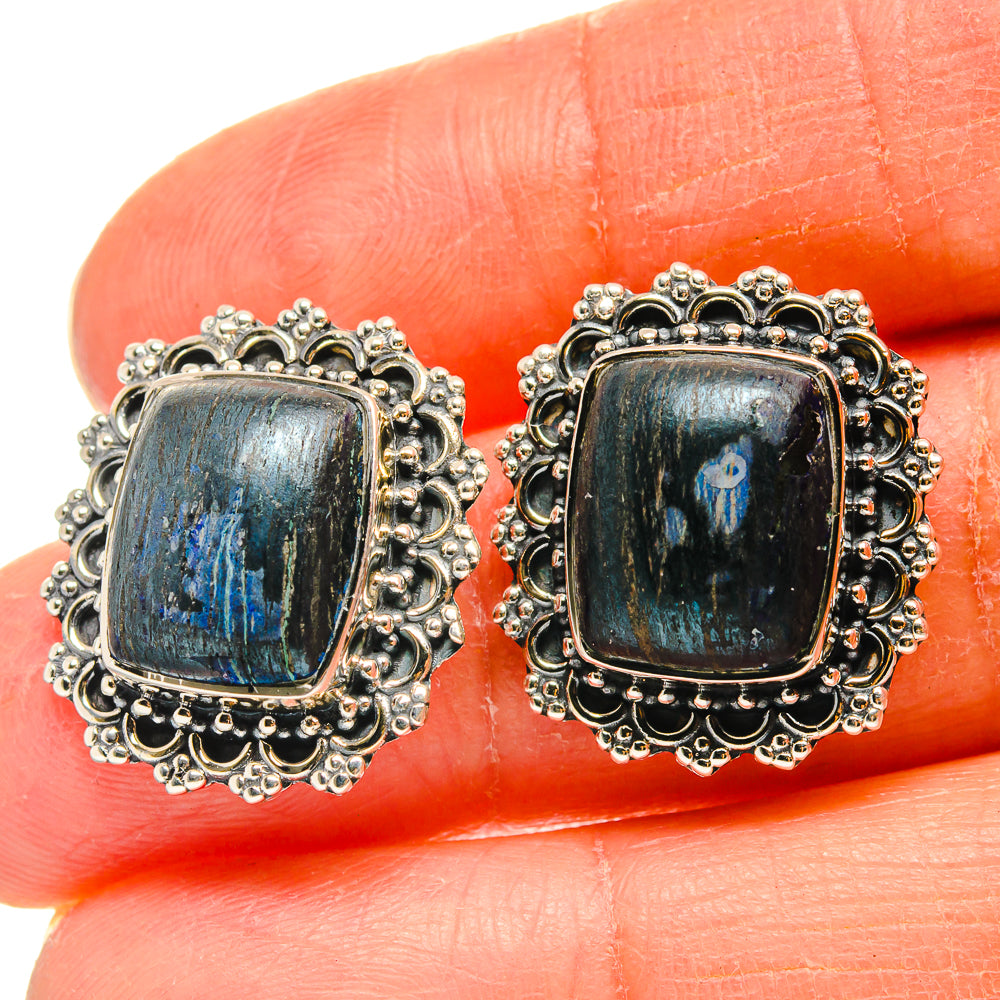 Azurite Earrings handcrafted by Anasilvercos - EARR425644