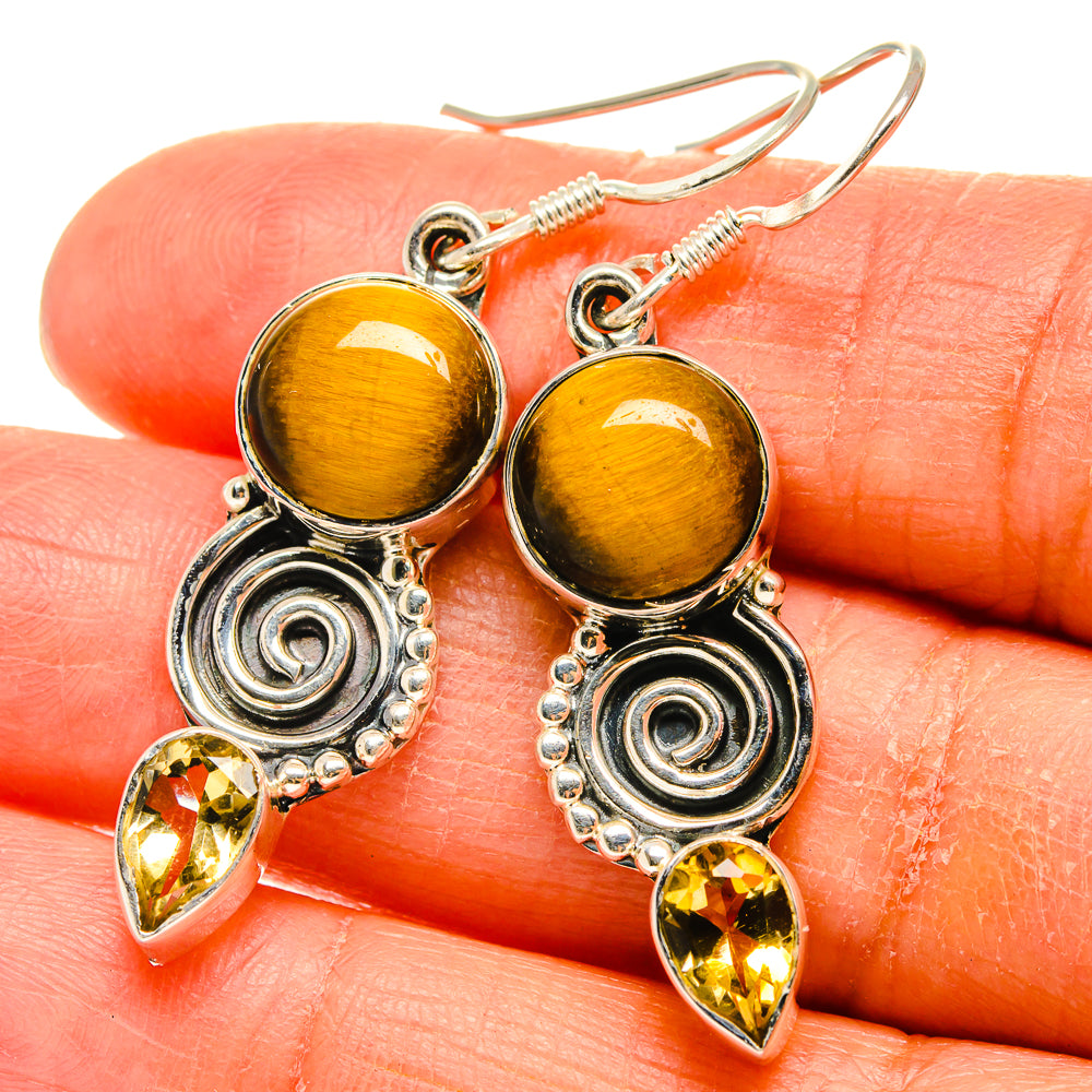 Tiger Eye Earrings handcrafted by Anasilvercos - EARR425649
