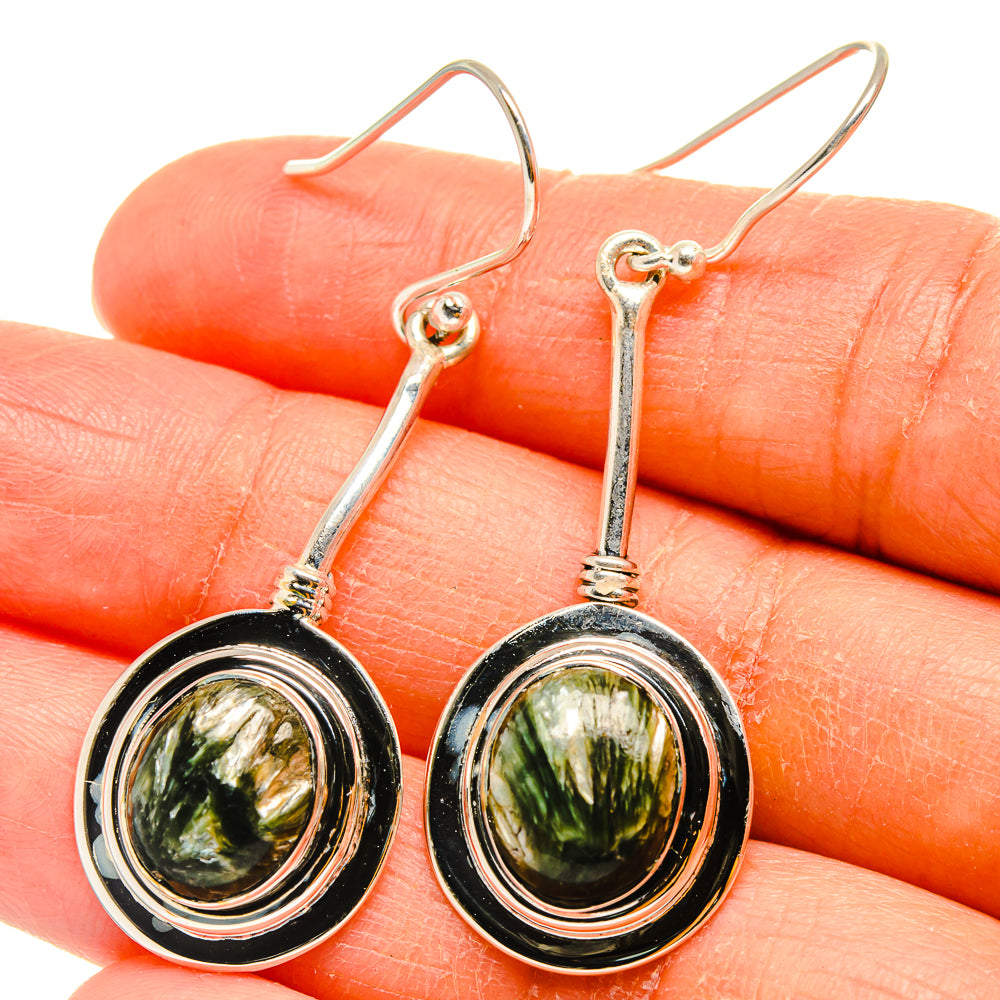 Seraphinite Earrings handcrafted by Anasilvercos - EARR425656