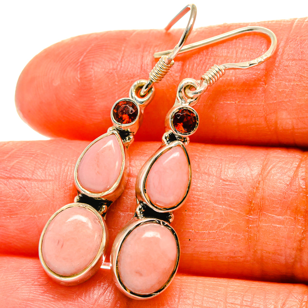 Pink Opal Earrings handcrafted by Anasilvercos - EARR425659