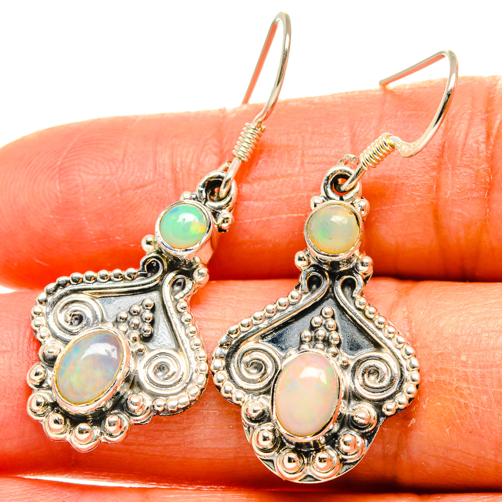 Ethiopian Opal Earrings handcrafted by Anasilvercos - EARR425667
