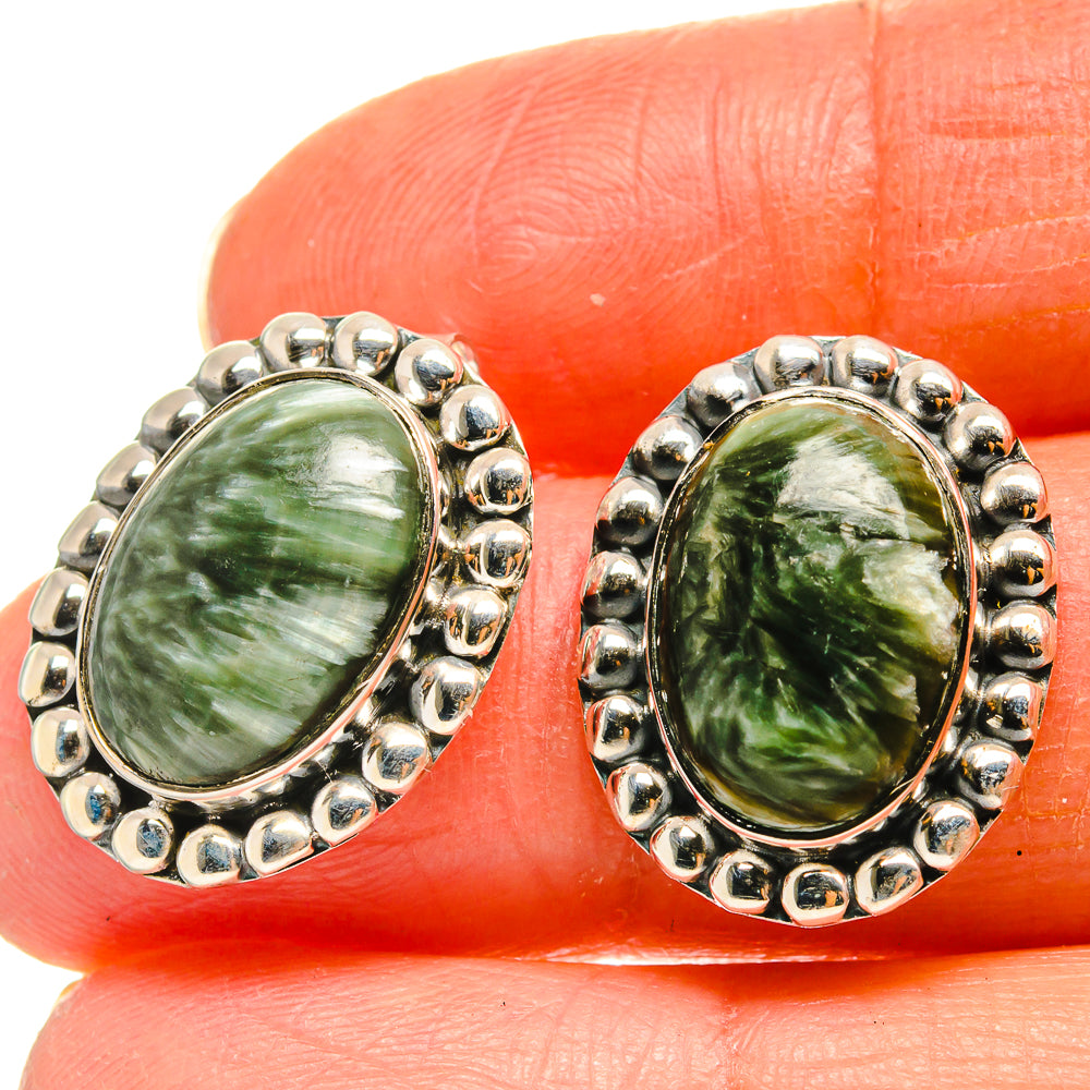 Seraphinite Earrings handcrafted by Anasilvercos - EARR425668